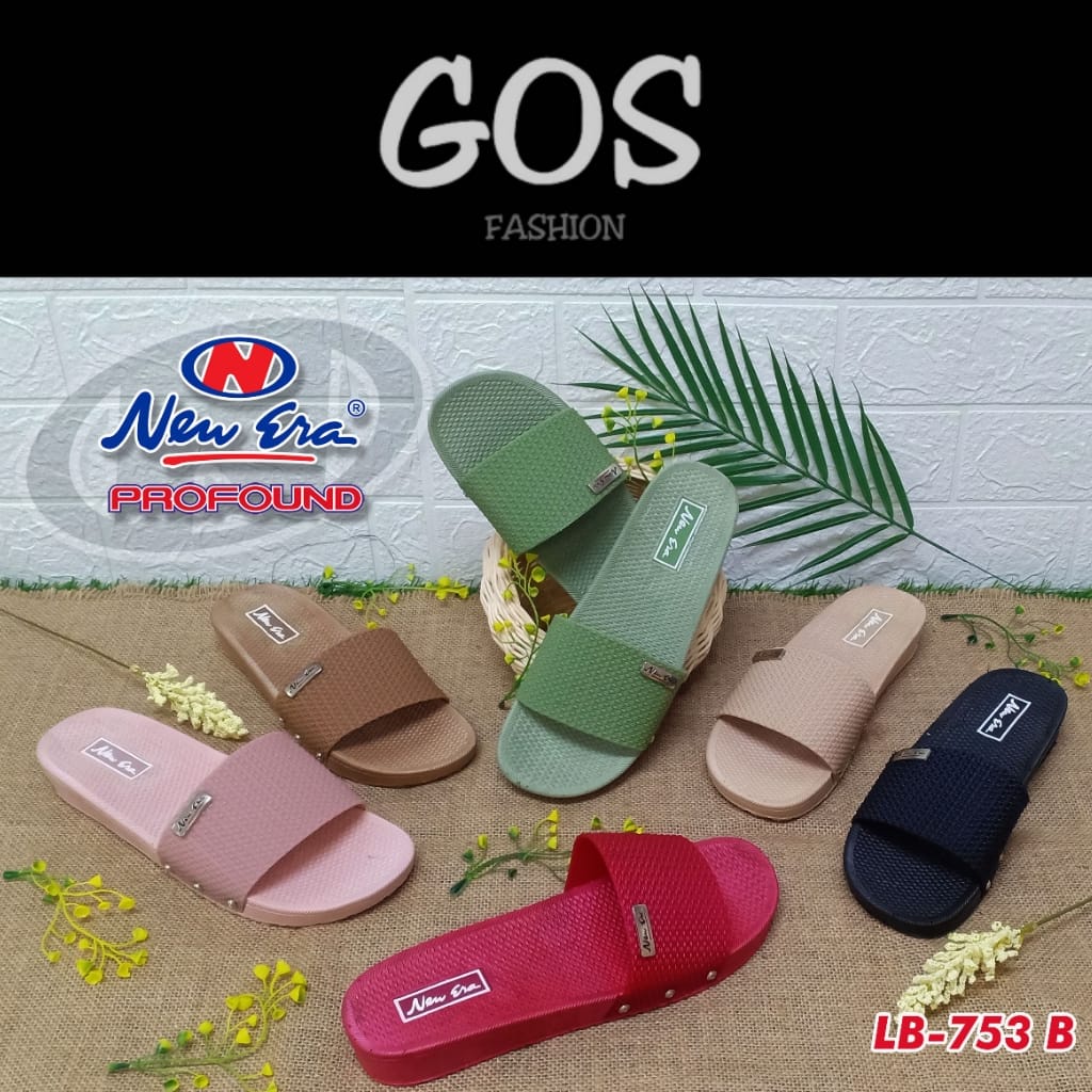 gof NEW ERA LB 753.B Sandal Karet Wanita Slop Sandal Slop Jelly Sandal Wanita Slip On Terbaru Santai