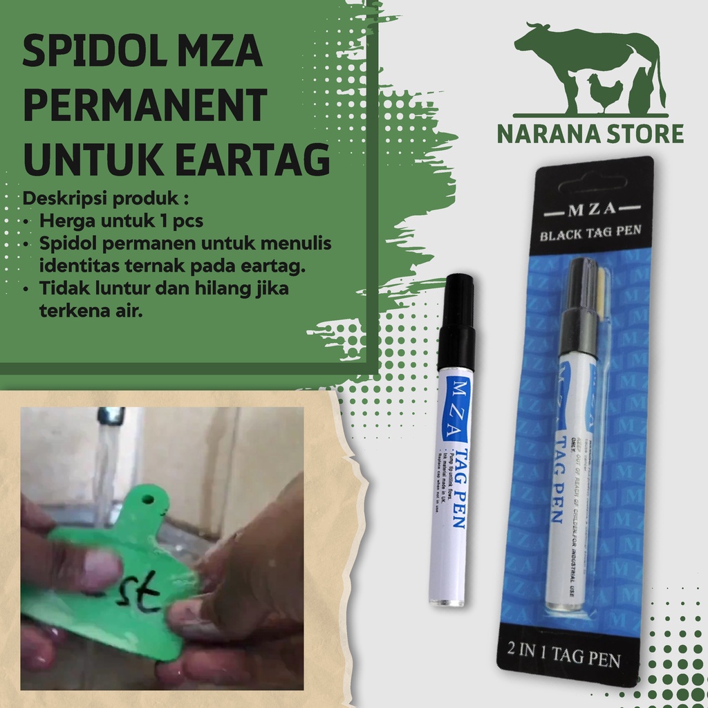 

Spidol Eartag Mza Black Tag Pen Permanent Spidol Permanen Ear Tag