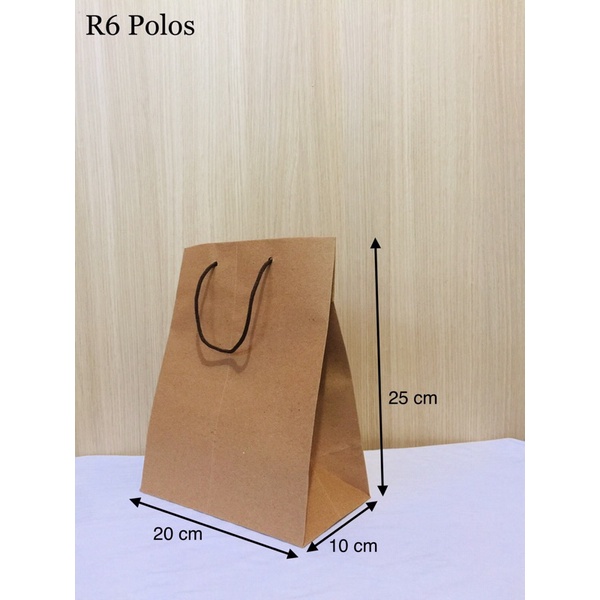 

paper bag polos coklat R6 size 20 x 10 x 25