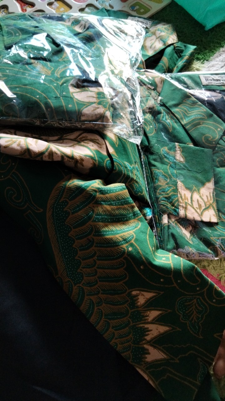 Milwis Hijau Kemeja Batik Pria Lengan Panjang Full Furing Katun Halus Sragenan