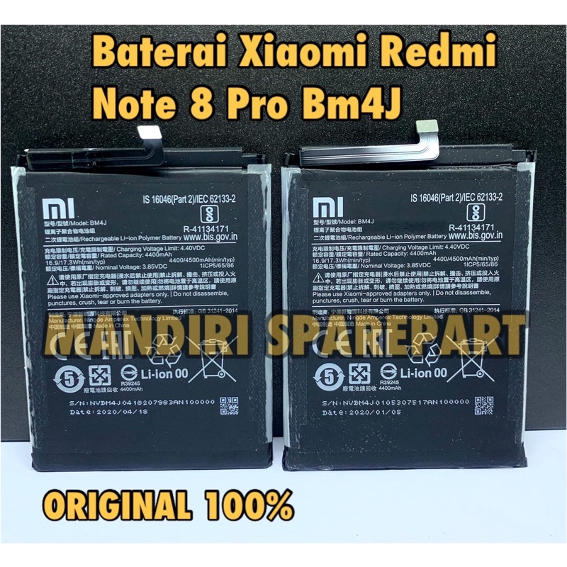 Batre Battery Baterai Xiaomi Redmi Note 8 Pro Baterai Batre Xiaomi Bm4j Batre Note 8 pro
