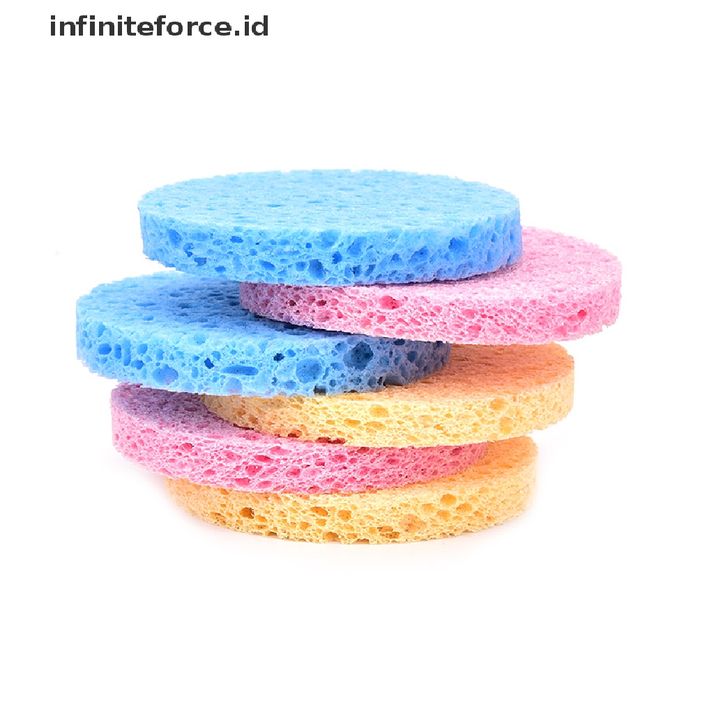 Infiniteforce.id 4pcs Spons Pembersih Wajah Bahan Serat Kayu Alami