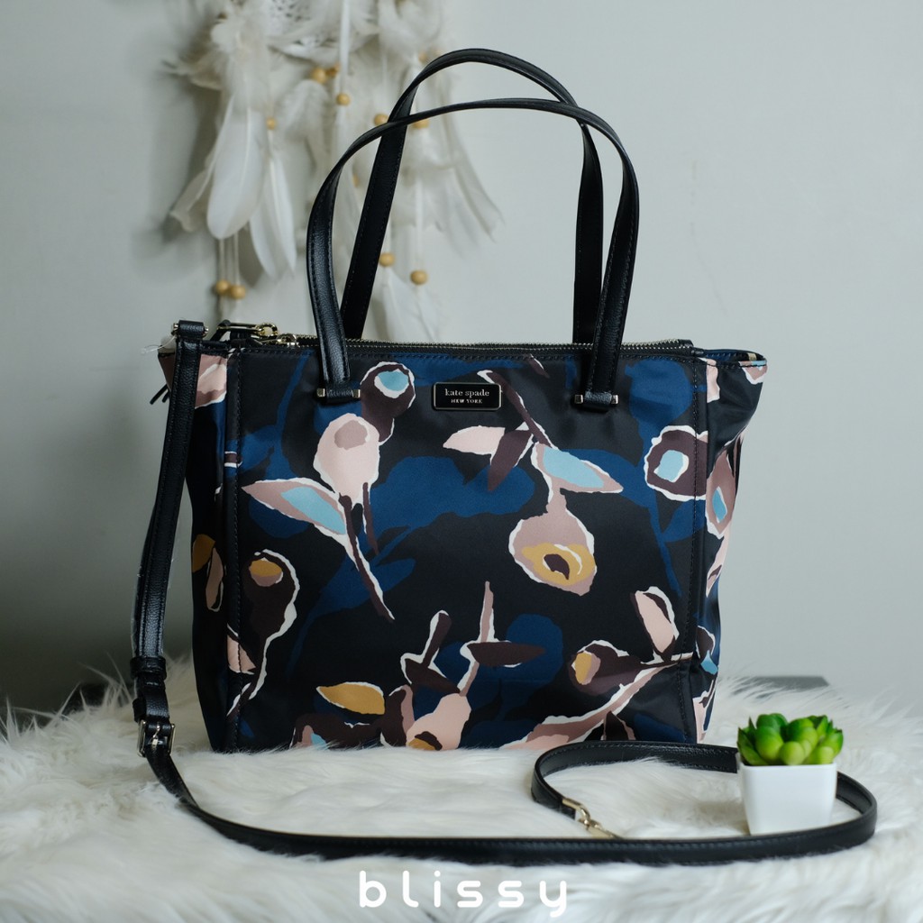 KATE SPADE DAWN PAPER ROSE MEDIUM SATCHEL BLACK MULTI by Blissy Authentic