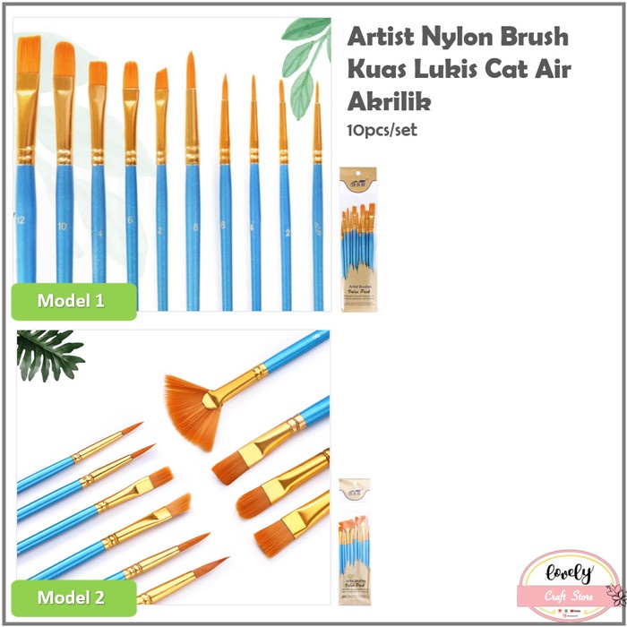

Produk Terbaru 10Pcs/Set Artist Nylon Brush Kuas Lukis Cat Air Akrilik
