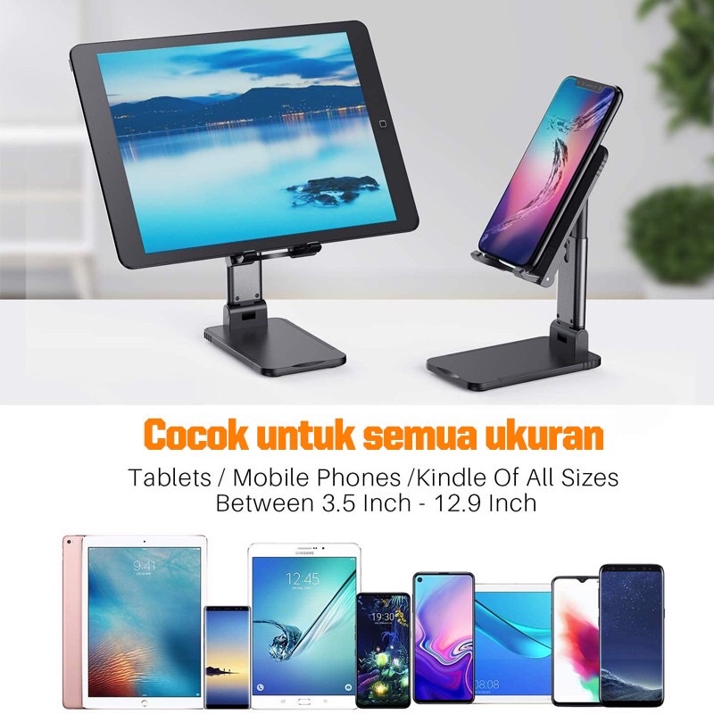 FOLDING DESKTOP SUPPORT STAND /Universal Phone Holder Handphone Dekstop/v01/v02/v03