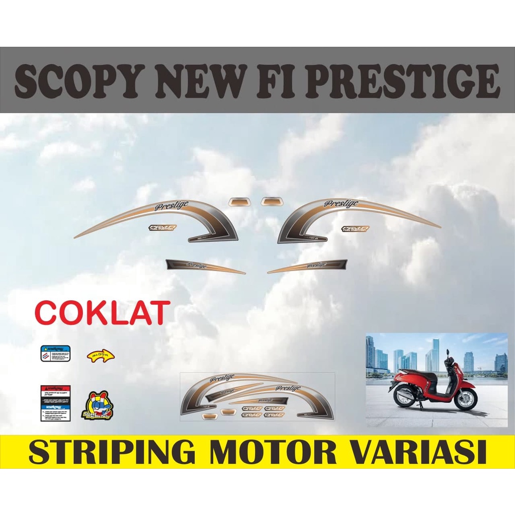 striping stiker motor scoopy new prestige