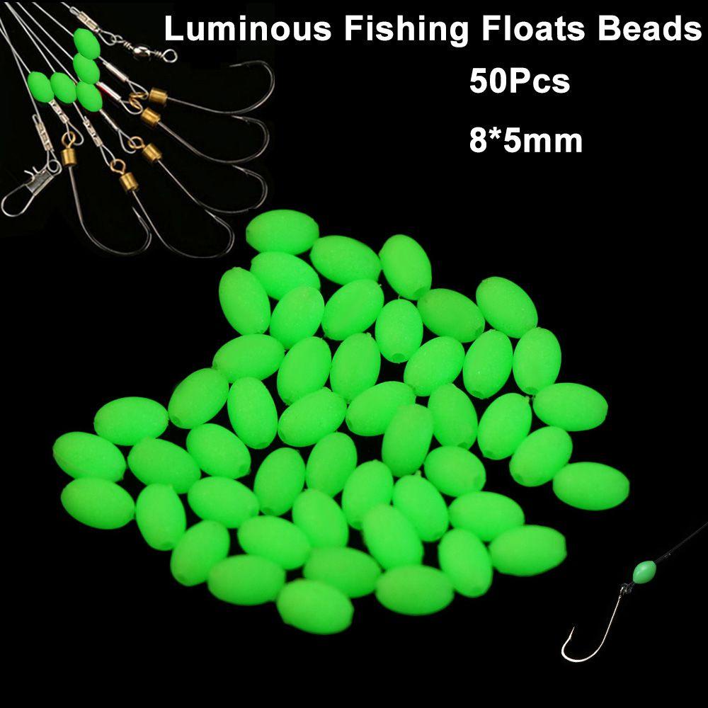 TOP 50pcs Manik-Manik Pancing Oval Ringan Luminous Lure Tackle