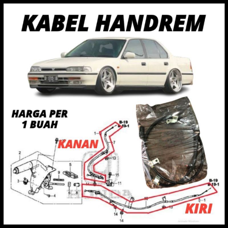 Kabel Handrem Tangan Kanan Honda Accord Prestige 1986 1987 1988 1989