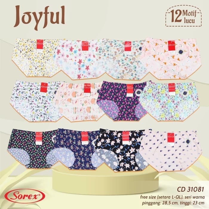 Celana Dalam Sorex Wanita Joyful Cd Seamless Free Size Bermotif Lucu Tanpa Jahitan ART 31081