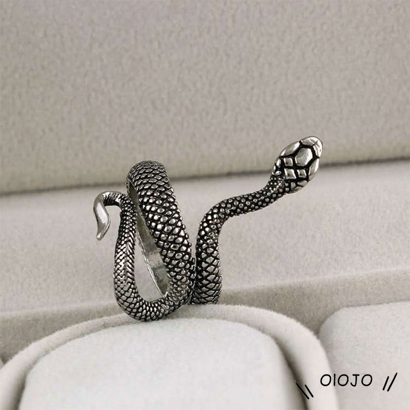 Cincin Pria / Wanita Desain Ular Adjustable Gaya Punk Untuk Pesta / Hadiah - ol