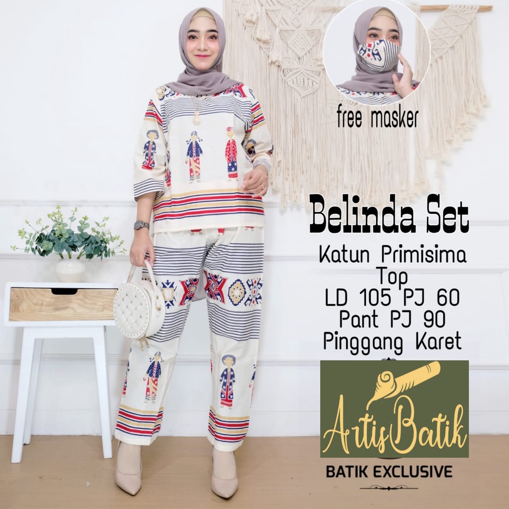 BELINDA SET SETELAN SET CP MOTIF KARAKTER MBOK JAMU TEDJO LOUNGEWEAR PAJAMAS ASLI SOLO BATIK PREMIUM