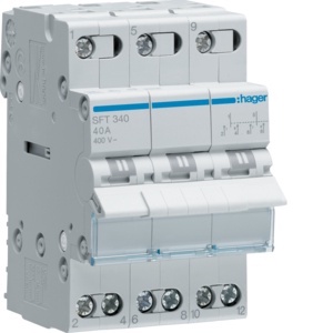Hager COS MCB CHANGE OVER SWITCH 3P 40A SFT340