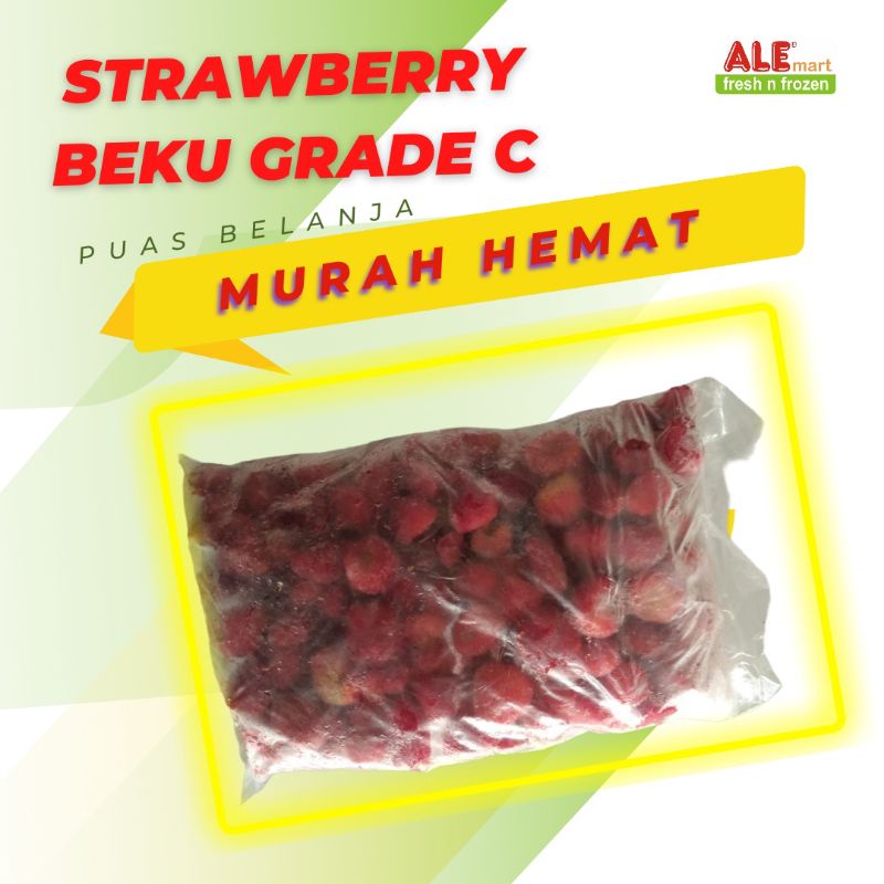 

Strawberry frozen, strawberry beku, strawberry grade C beku, kemasan 1kg