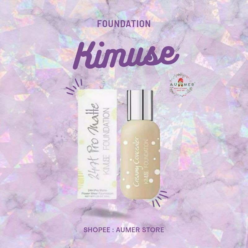 [FREE BEAUTY BLENDER] KIMUSE FOUNDATION 24H PRO MATTE POWER WEAR MAKEUP ALAS BEDAK MATTE FOUNDATION