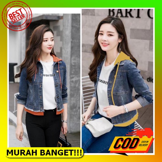 Jacket Jins Denim Impor Premium Jsket Jeans Cewek Jaket Jins Wanita Terbaru Jaket Denim Perempuan Cr
