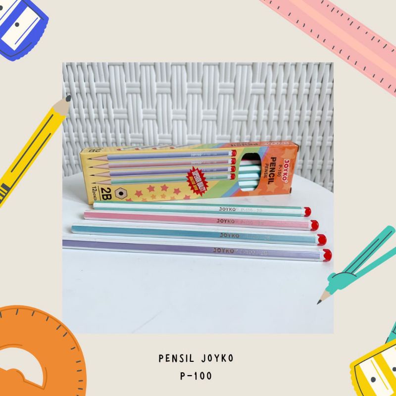 PENSIL 2B JOYKO P-100 PENSIL JOYKO 2B P 100 KEBUTUHAN ANAK SEKOLAH