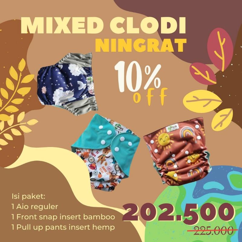 Paket Hemat Clodi Ningrat Popok Kain Pampers Cuci Ulang Diskon Promo