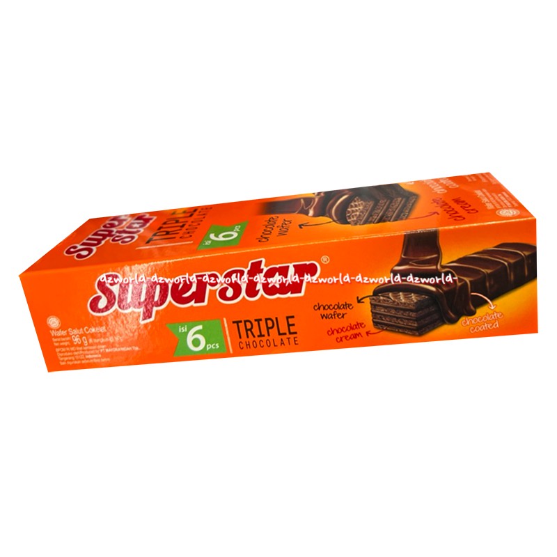 Superstar Triple Chocolate 6Pcs Chocolate Wafer Cream Super Star