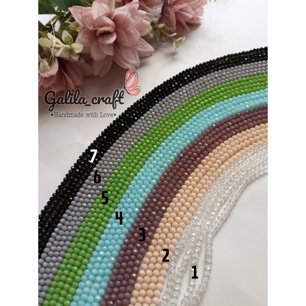 Manik mote crystal cristal kristal ceko doff dove dop 4mm hitam bening