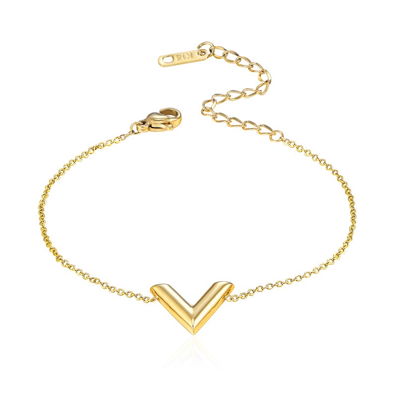 Gelang V tangan titanium korea style anti karat