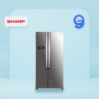 SHARP SJIS 60 MSL SILVER KULKAS SXS 563 LITER INVERTER SIDE BY SIDE 2 PINTU JABODETABEK SAJA 91KG