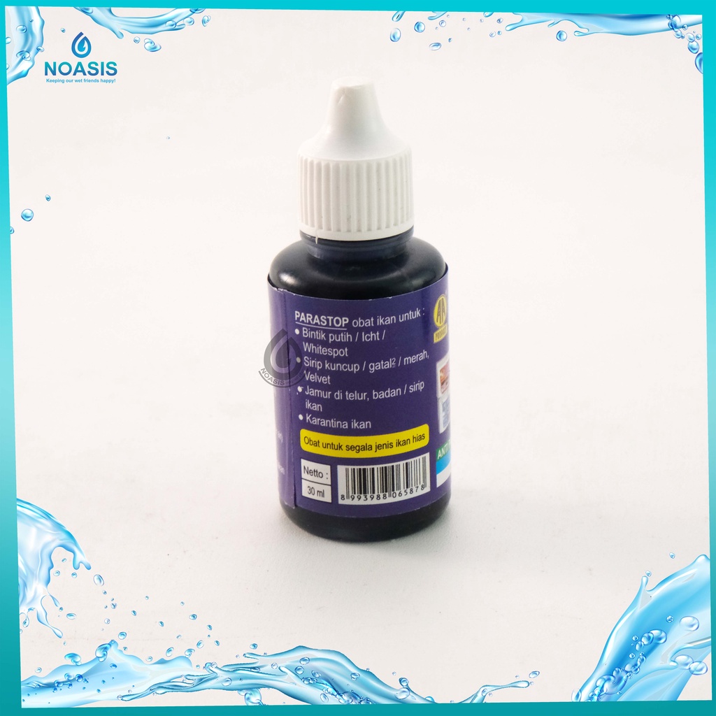 OBAT BIRU IKAN PARASTOP 30ML ANTI PARASIT KULIT DAN JAMUR KONSENTRAT