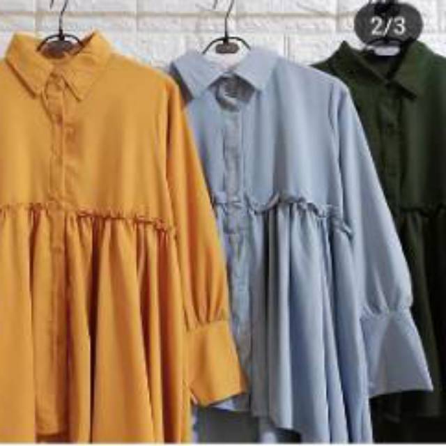 PREMIUM ! SESUAI GAMBAR Heila tunik sugar kleren bahan Zara import fit L