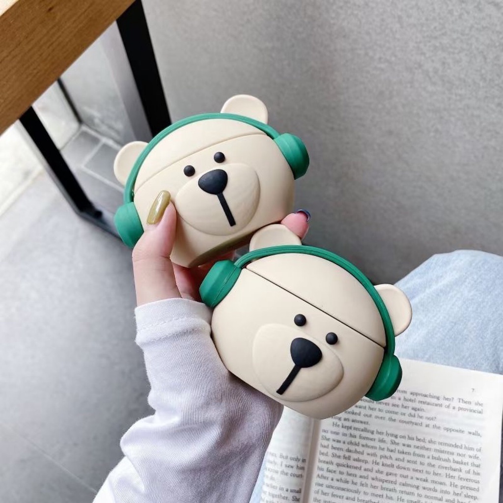 Soft Case Silikon Desain Kartun Beruang 3D Untuk Airpods 1 2 3 pro 2 pro 2 I13 pro Inpods 3 13 12 I12 I11 I9S I233