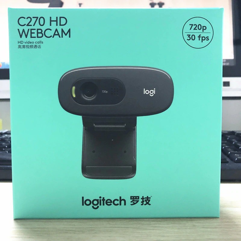 Logitech Mini Webcam HD 720P with Microphone - C270 - Black