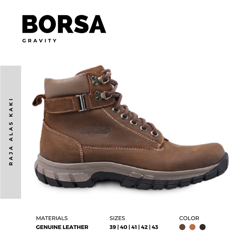 SEPATU BOOTS PRIA KULIT ASLI | BORSA - GRAVITY