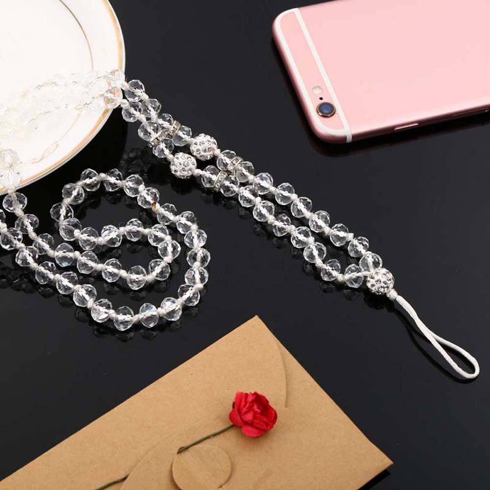 REBUY Bling Mobile Phone Strap for Women Girl Beads Chain Mobile Phone Lanyard Mobile Phone Accessories Luxury Colorful Hanging Cord Neckband Lanyard Crystal Neck Strap/Multicolor