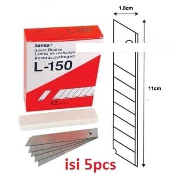 

Refill Cutter Besar Joyko L-150 Alat Potong Kertas Cuter L150 isi 5pcs