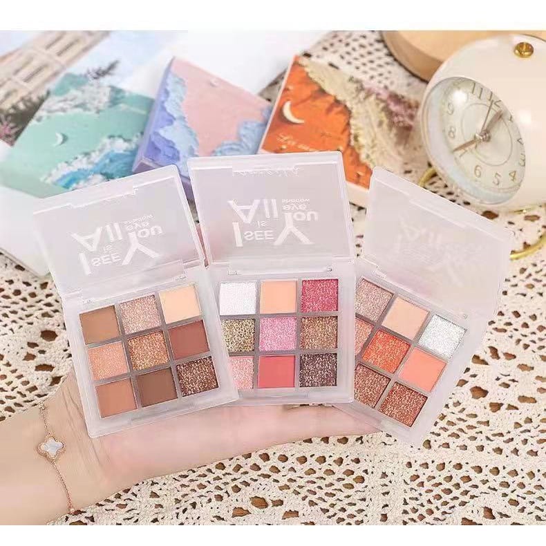 LAMEILA NEW Eyeshadow SERIAL GLITTER Palette 9 Warna Pigmen WATERPROFF TAHAN LAMA