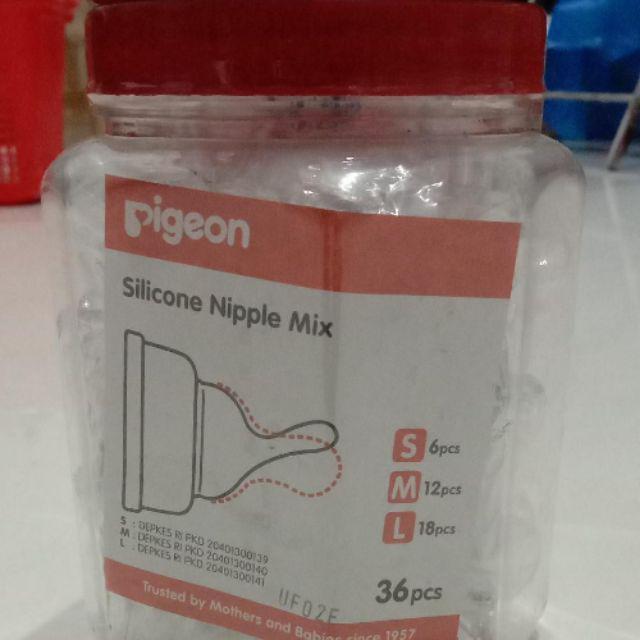 nadivastore NIPPLE DOT PIGEON SILICONE S M L PIGEON NIPPLE SILICONE DOT PIGEON S NIPPLE PIGEON DOT L-M (3-6 bulan)