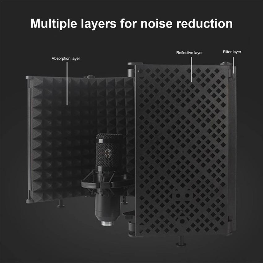 Portable Vocal Booth Recording Microphone Isolation Shield Paket Karaoke Sound System Stand Mic Pop