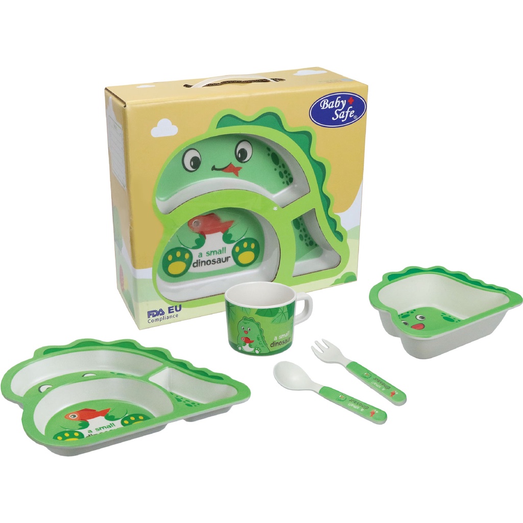 Baby Safe FS607 DINO Feeding Set | Set Perlengkapan Makan Anak