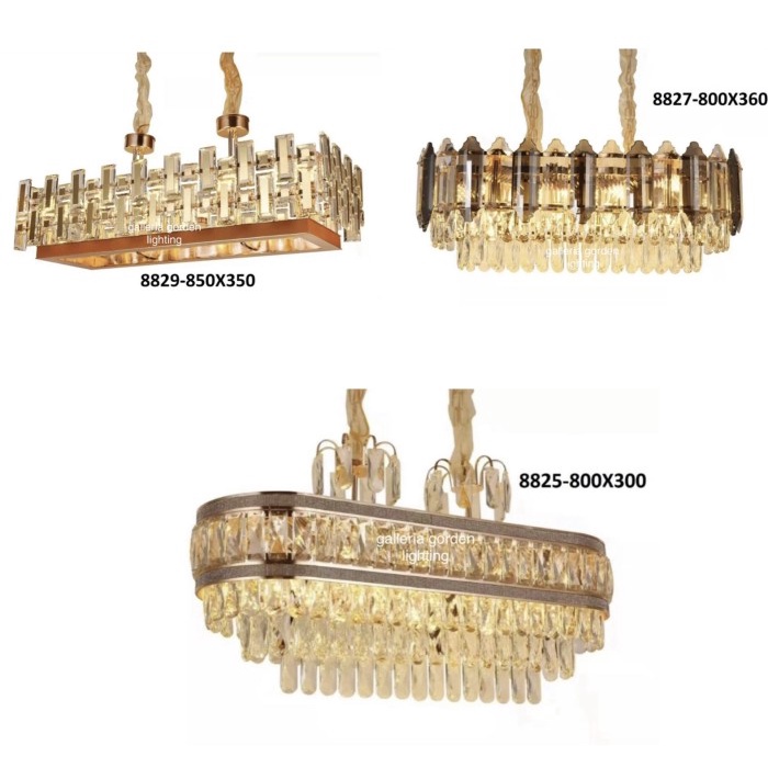 lampu gantung kristal meja makan & ruang keluarga