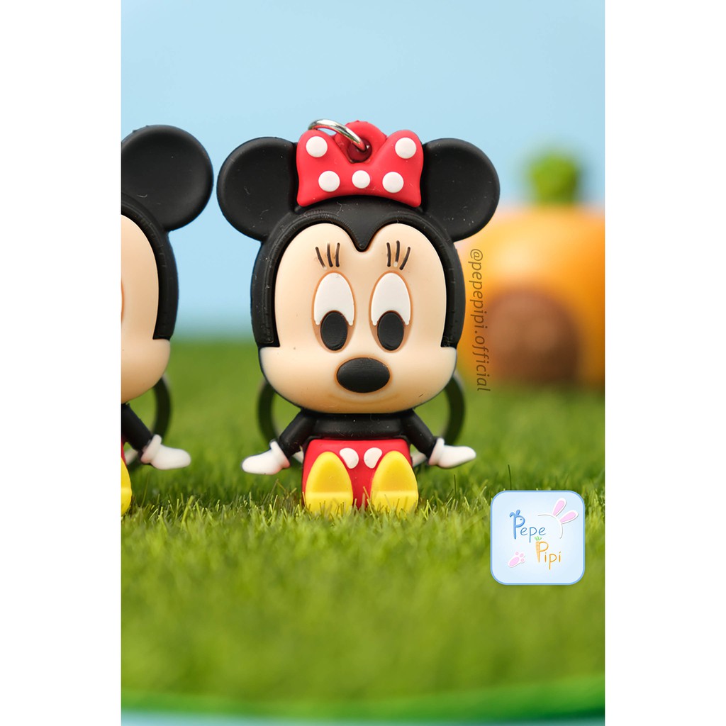 Gantungan Kunci Mickey Minnie Mouse Ganci Keychain Gantung Hiasan Aksesoris Tas Tikus Miki Mini