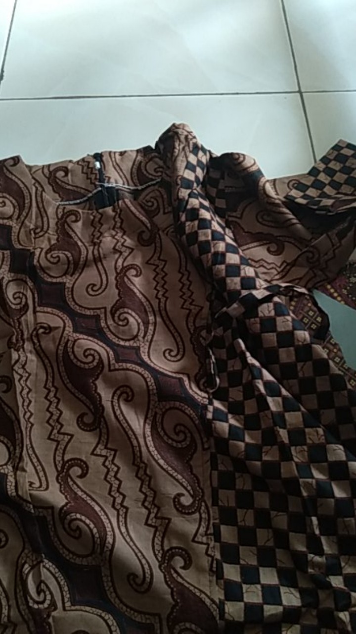 Tey-17 Batik Wanita Asj Sa Hrb026 Kenongo Kemeja Tosca Pendek