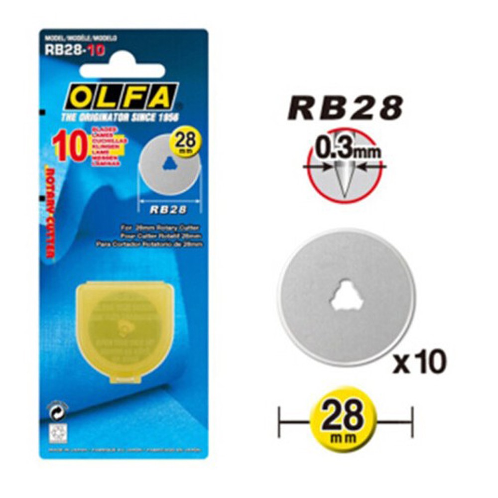 

HJK OLFA RB28-10 Refill Rotary Cutter 28mm RB-28 (10pcs/pack) Spare Blade