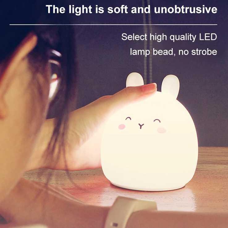 ANTINIYA Lampu Tidur Lucu Anak LED RGB Light Model Kelinci - M22