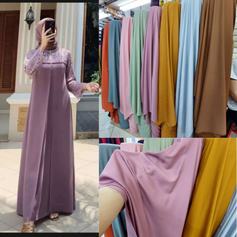 (COD) bahan kain rayon twill polos premium/ kain polos twill premium mewah