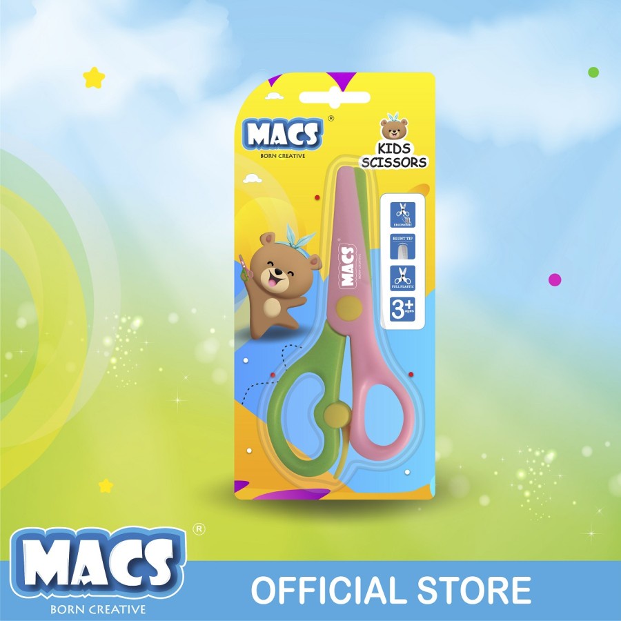 MACS Kids Scissors Gunting Plastik Aman/Safety untuk Anak Balita / TK