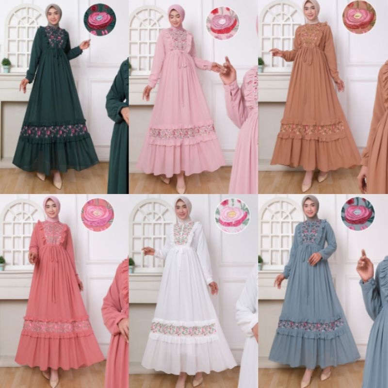 GAMIS CERUTY BORDIR TALI SERUT / GAMIS HIJAU BOTOL/ GAMIS MOCA/ GAMIS PUTIH /GAMIS SALEM /GAMIS BIRU