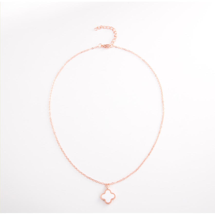 Grosir - K430 Kalung Clover RoseGold Stainless / Fashion Style / Set Perhiasan Wanita