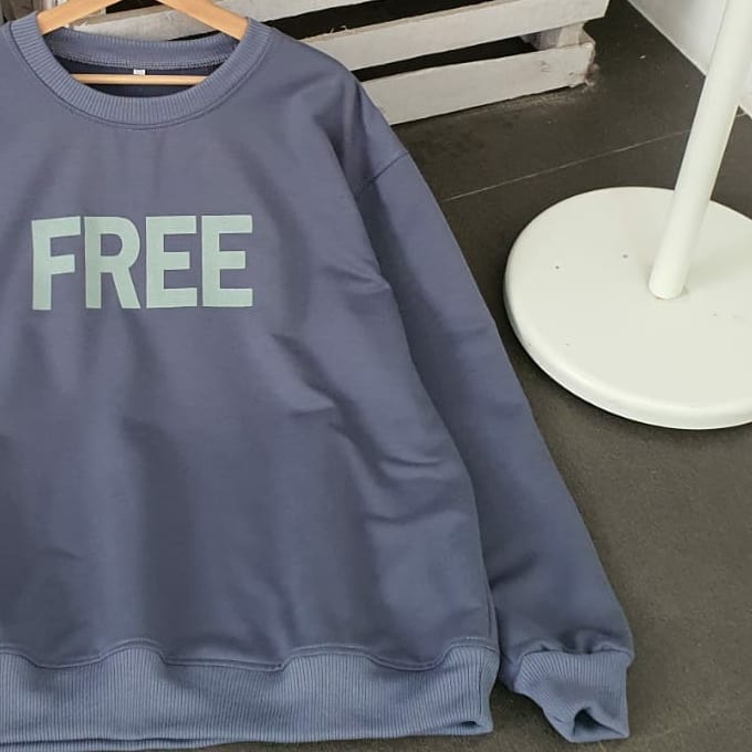 Sweater Free XXL Sweatshirt Cewek Cowok Oversize Korean Style