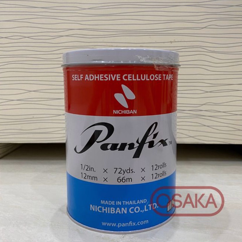 

12PCS Isolasi / Tape / Lakban Panfix Bening 12mm / 1/2 inch x 72 yard