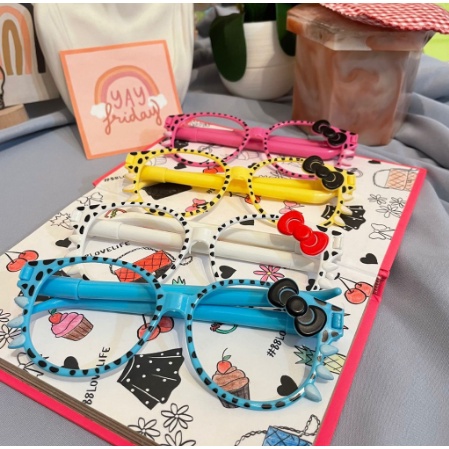 PULPEN LUCU BENTUK KACAMATA IMUT ISI 2 PEN ADA 4 MODEL WARNA TERMURAH STATIONARY UNIK PERALATAN ALAT
