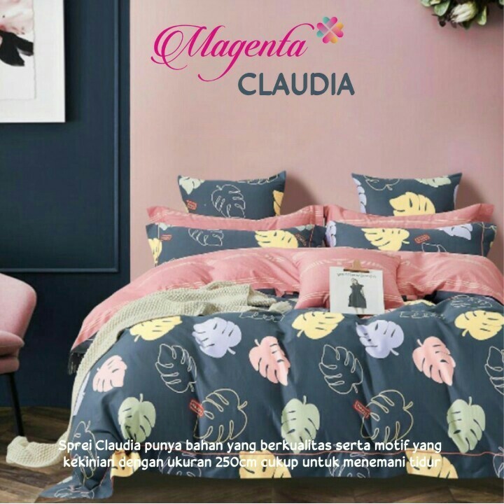 Bedcover & Sprei Premium Katun MAGENTA Motif Claudia