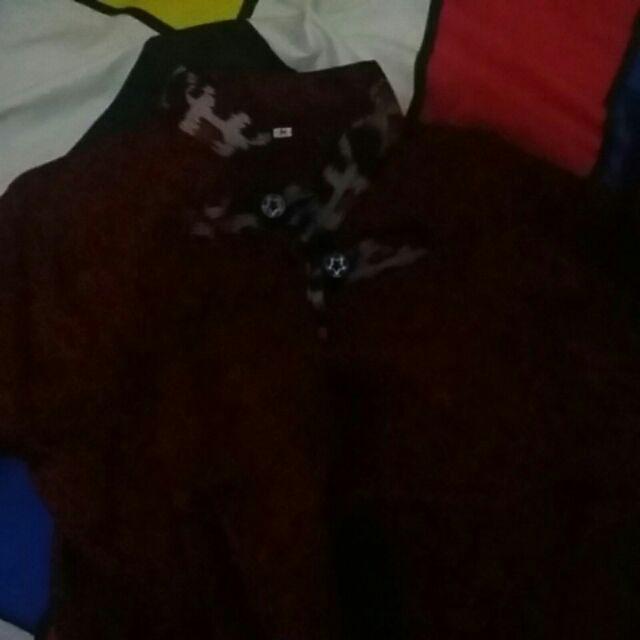 Seragam Batik Couple Kemeja Atasan Batik Couple Warna Merah Marun Maroon Murah